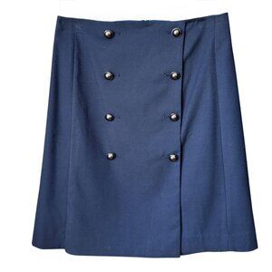 NWT Banana Republic Navy Double-Button Skirt, Sz 2